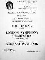 Programme for the concert in London